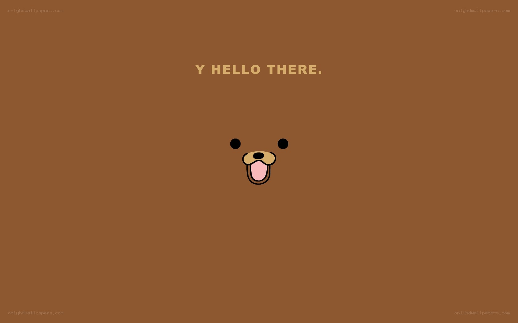 bear face with hello text