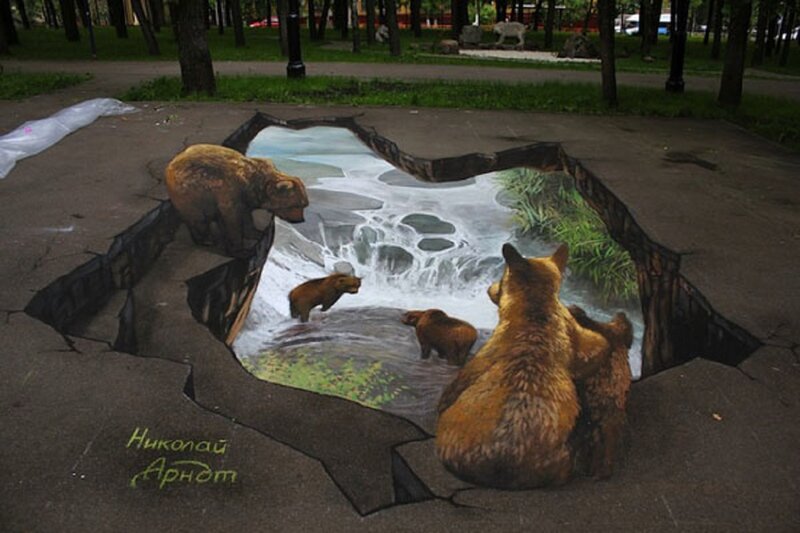 Bear Family in 3d Art