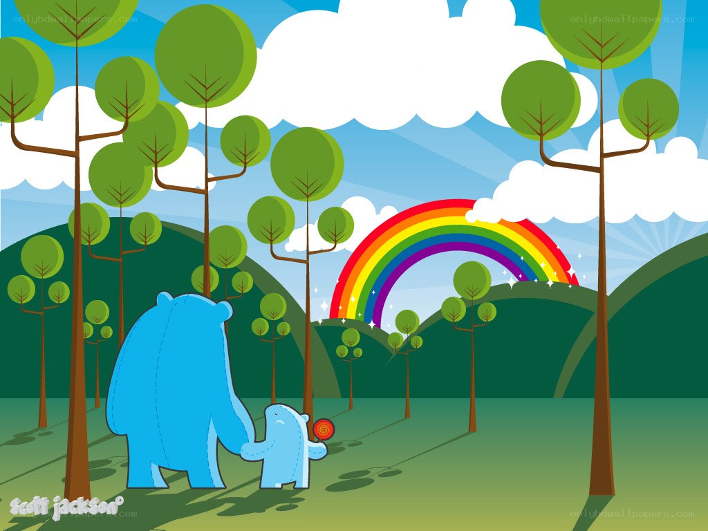 bear family in forest