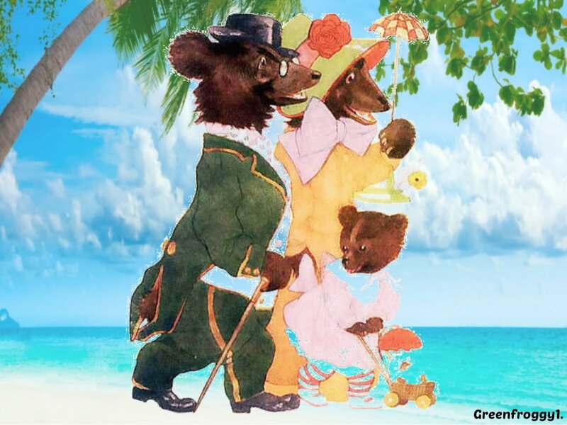 Bear Family on Beach