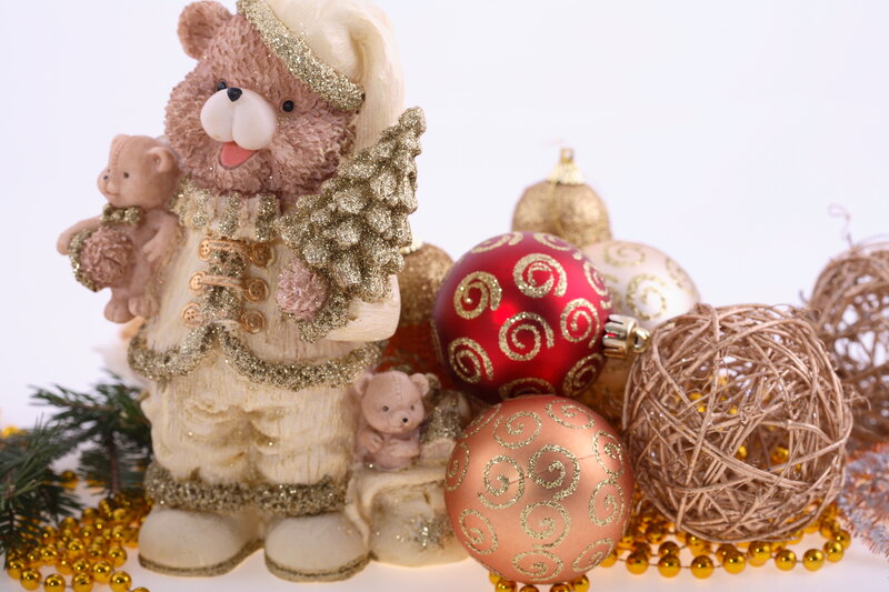 Bear Figurine with Ornaments