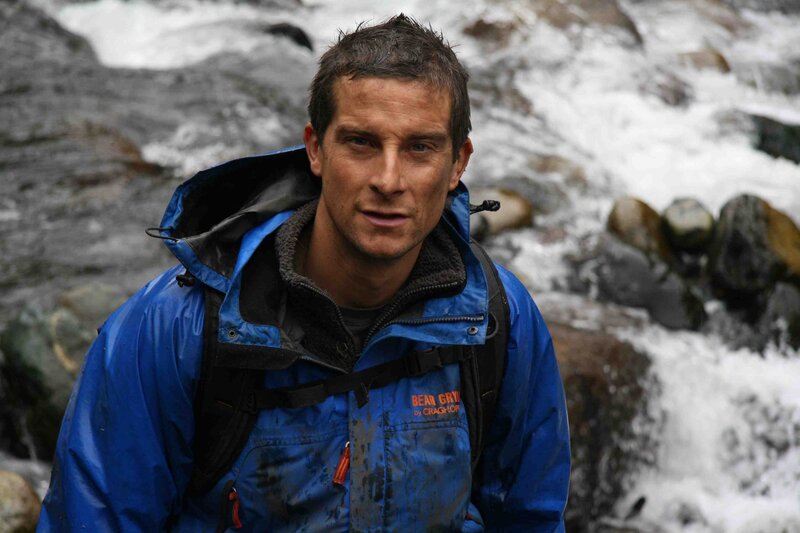 Bear Grylls in a river