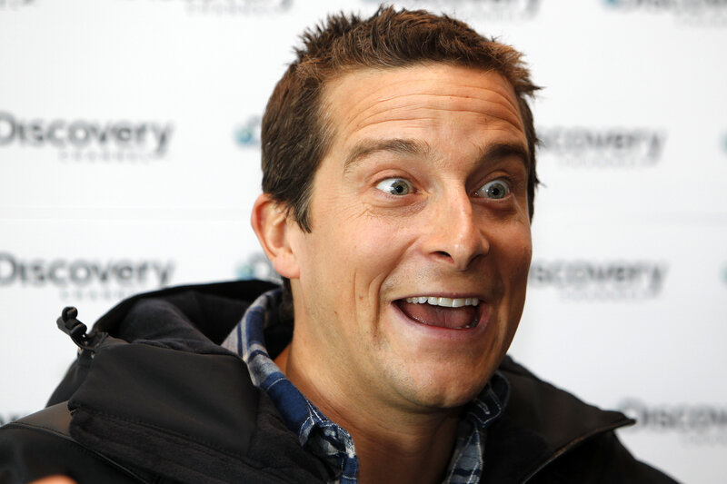 Bear Grylls making a funny face