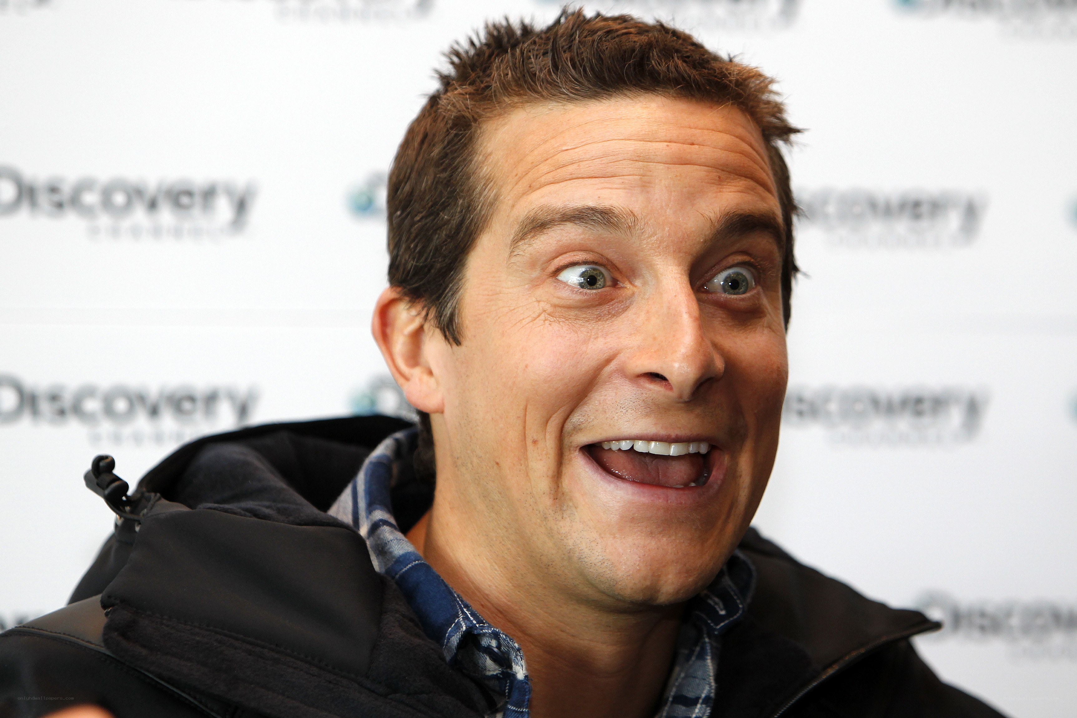 Bear Grylls making a funny face
