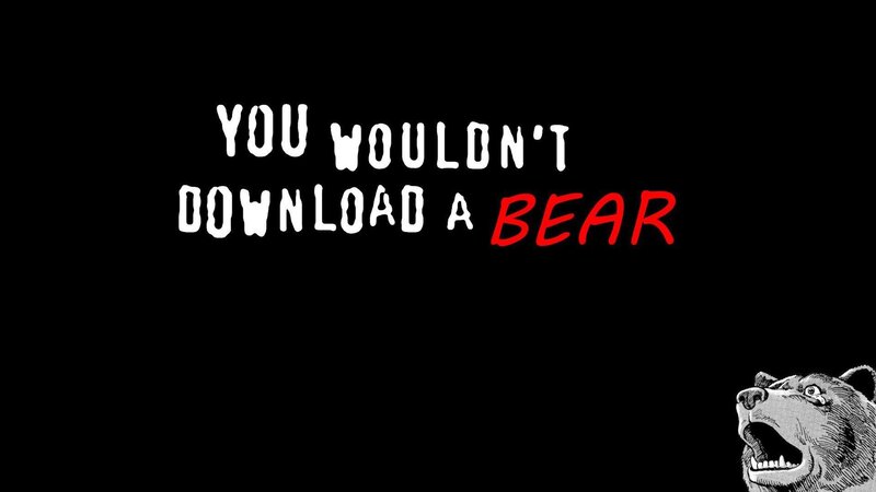Bear Head Illustration — Black, Dramatic, Text