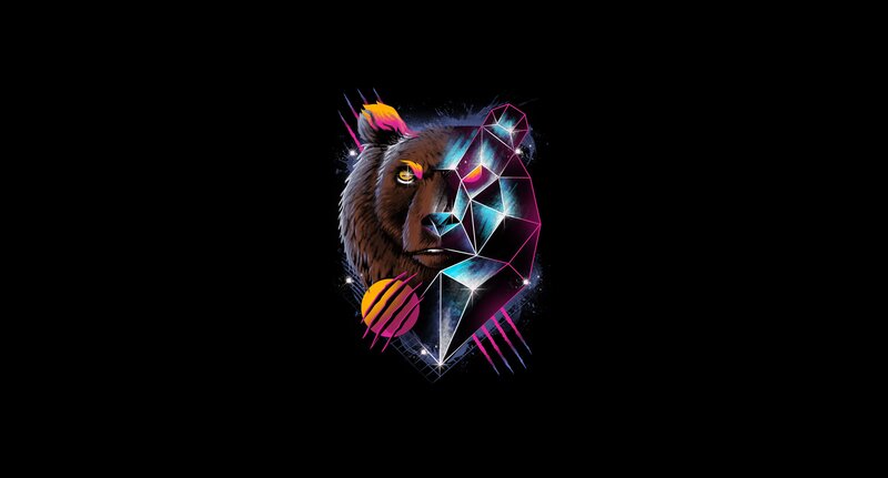 Bear Head Illustration — Black