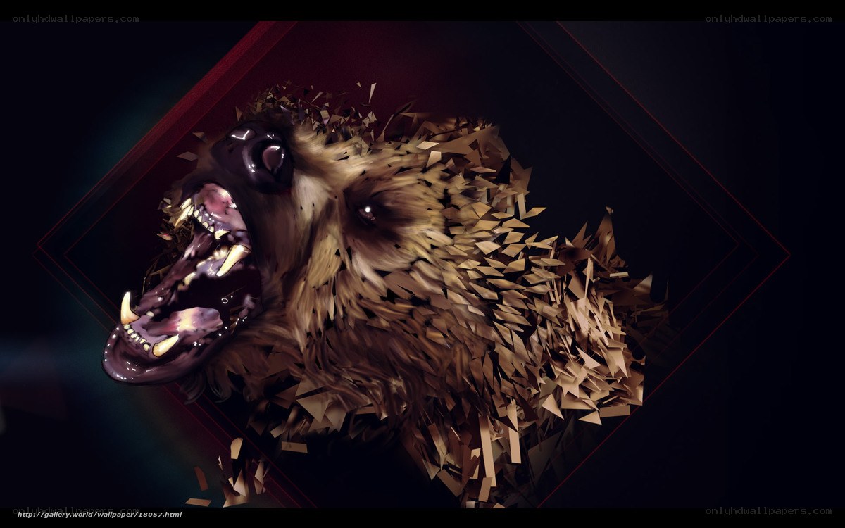 Bear head in digital art style