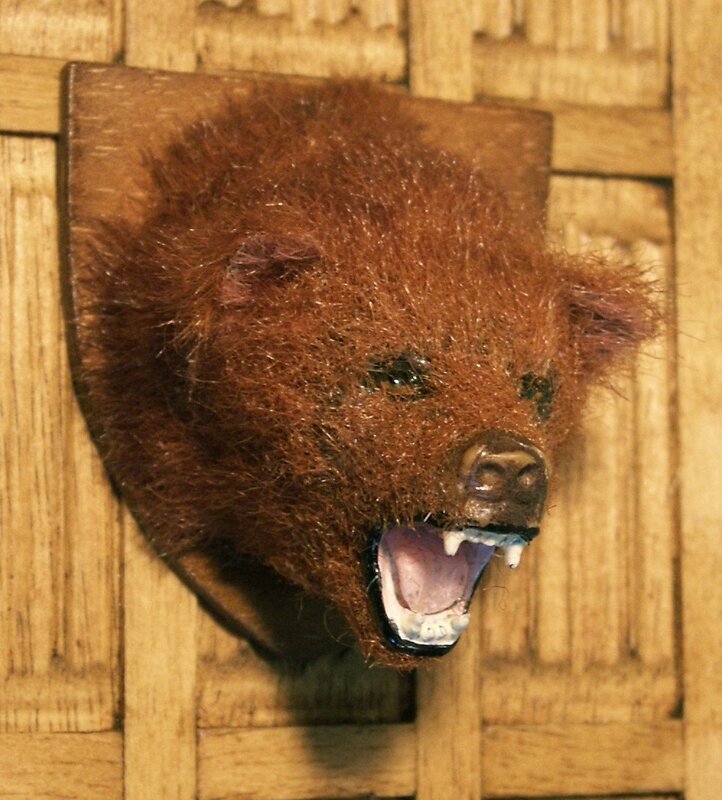 bear head taxidermy mount