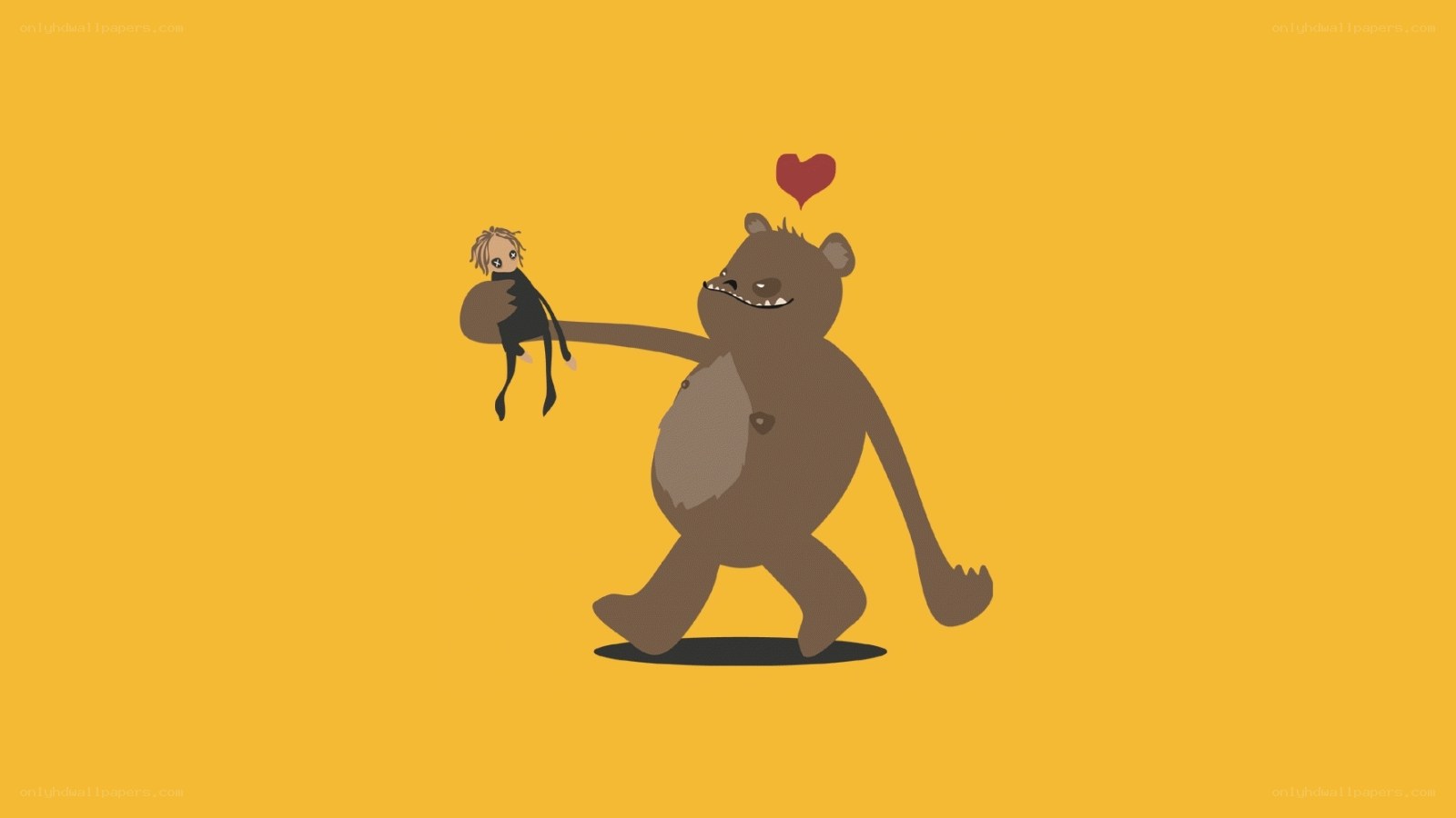 Bear holding a doll