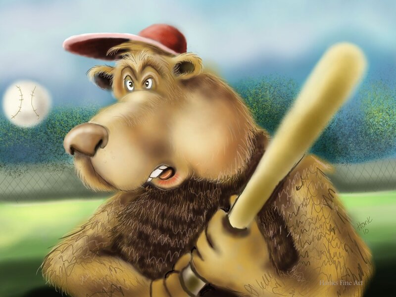Bear Holding Bat
