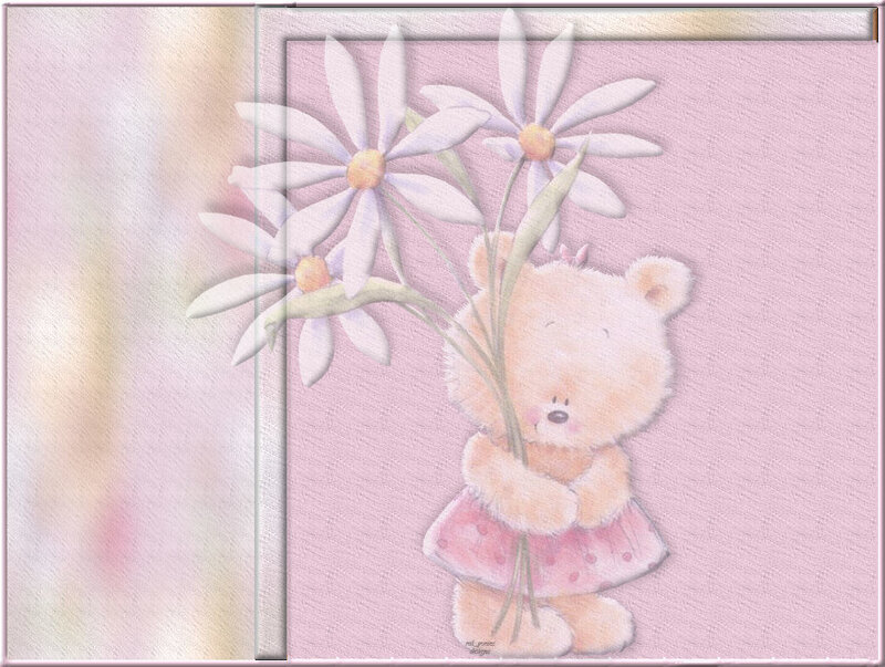 Bear Holding Flowers — Pink