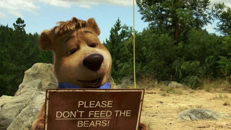 bear holding sign