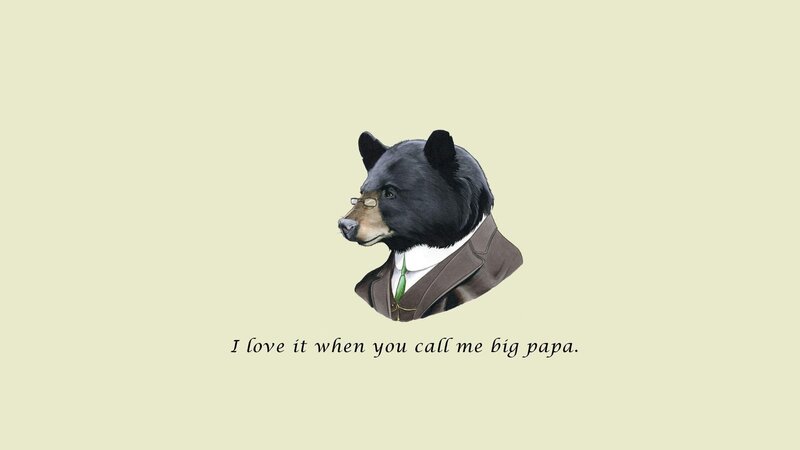 Bear in a Suit — Beige, Calm, Illustration