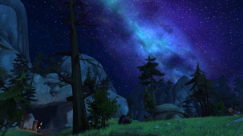 Bear in Forest at Night — Blue