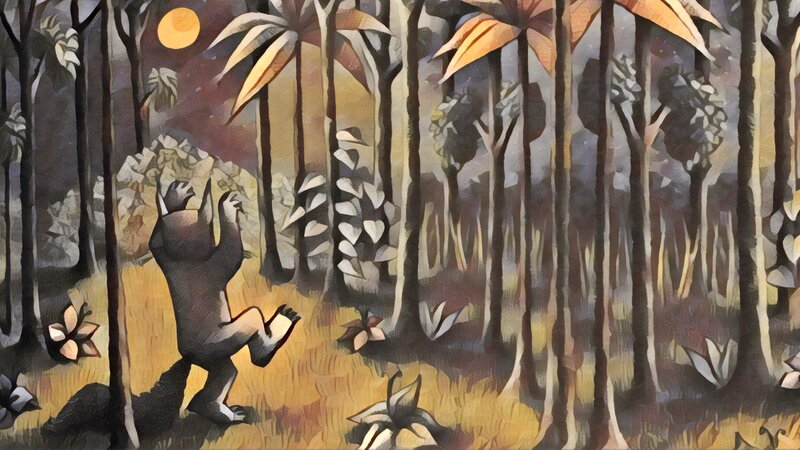 Bear in Forest — Brown, Dramatic