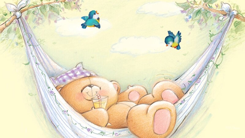 Bear in Hammock — Yellow, Peaceful