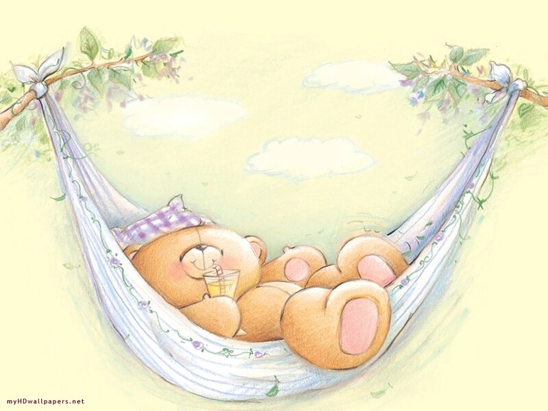 Bear in Hammock — Yellow