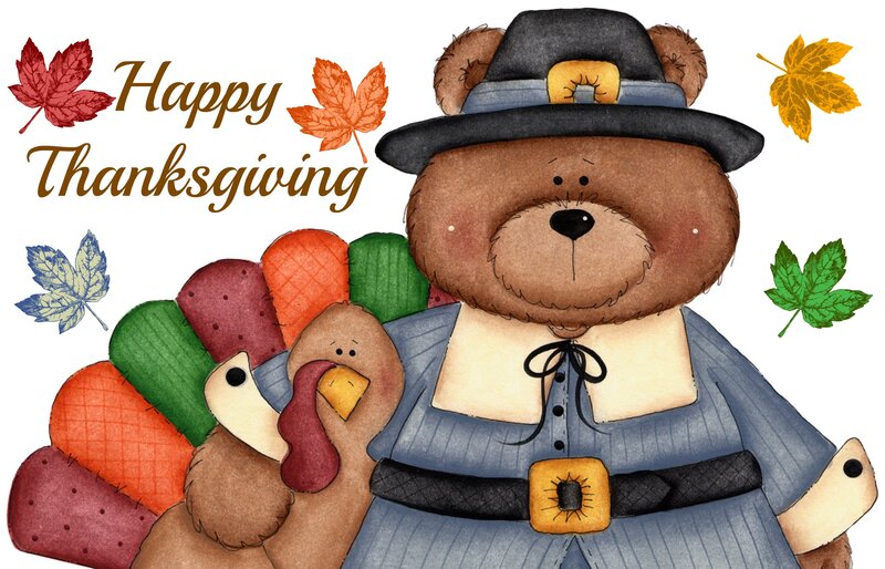 Bear in Pilgrim Outfit