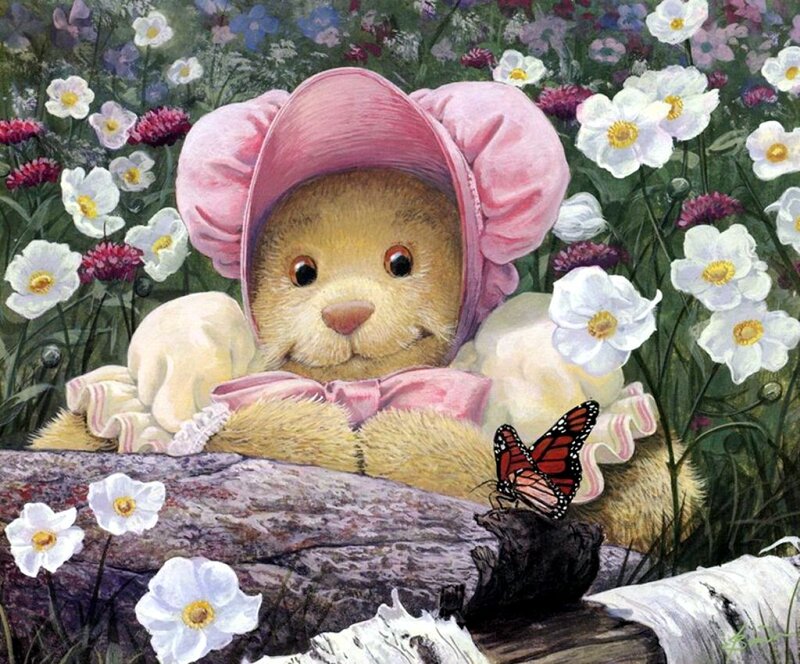Bear in Pink Bonnet