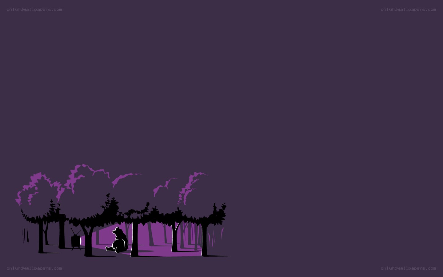 bear in purple forest