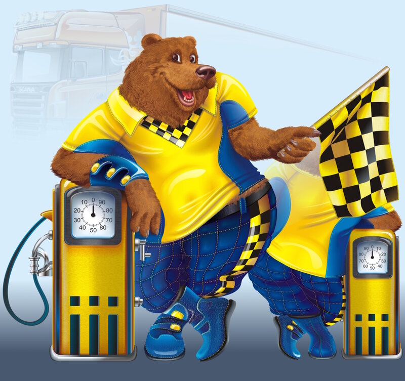 Bear in Racing Outfit