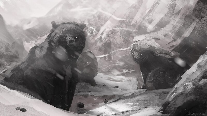 Bear in Snowy Mountains