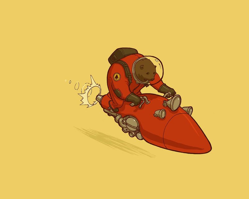 Bear in Spacesuit — Yellow