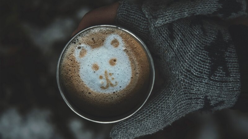 Bear Latte Art — Brown, Cozy
