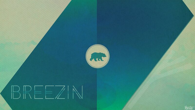 Bear Logo on Geometric Background