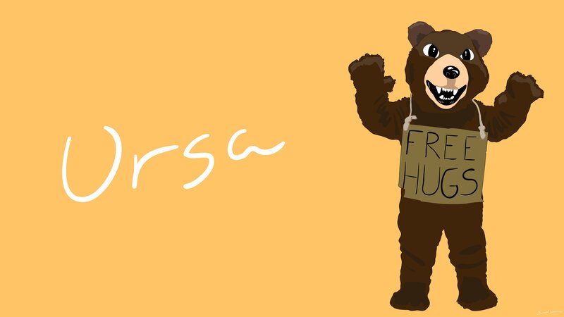 Bear Mascot with Sign