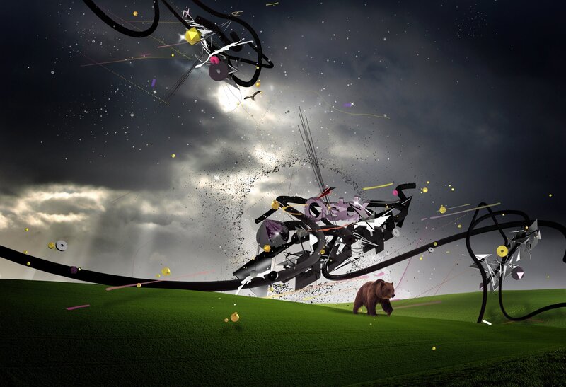 Bear on a Green Hill — Dramatic, Night
