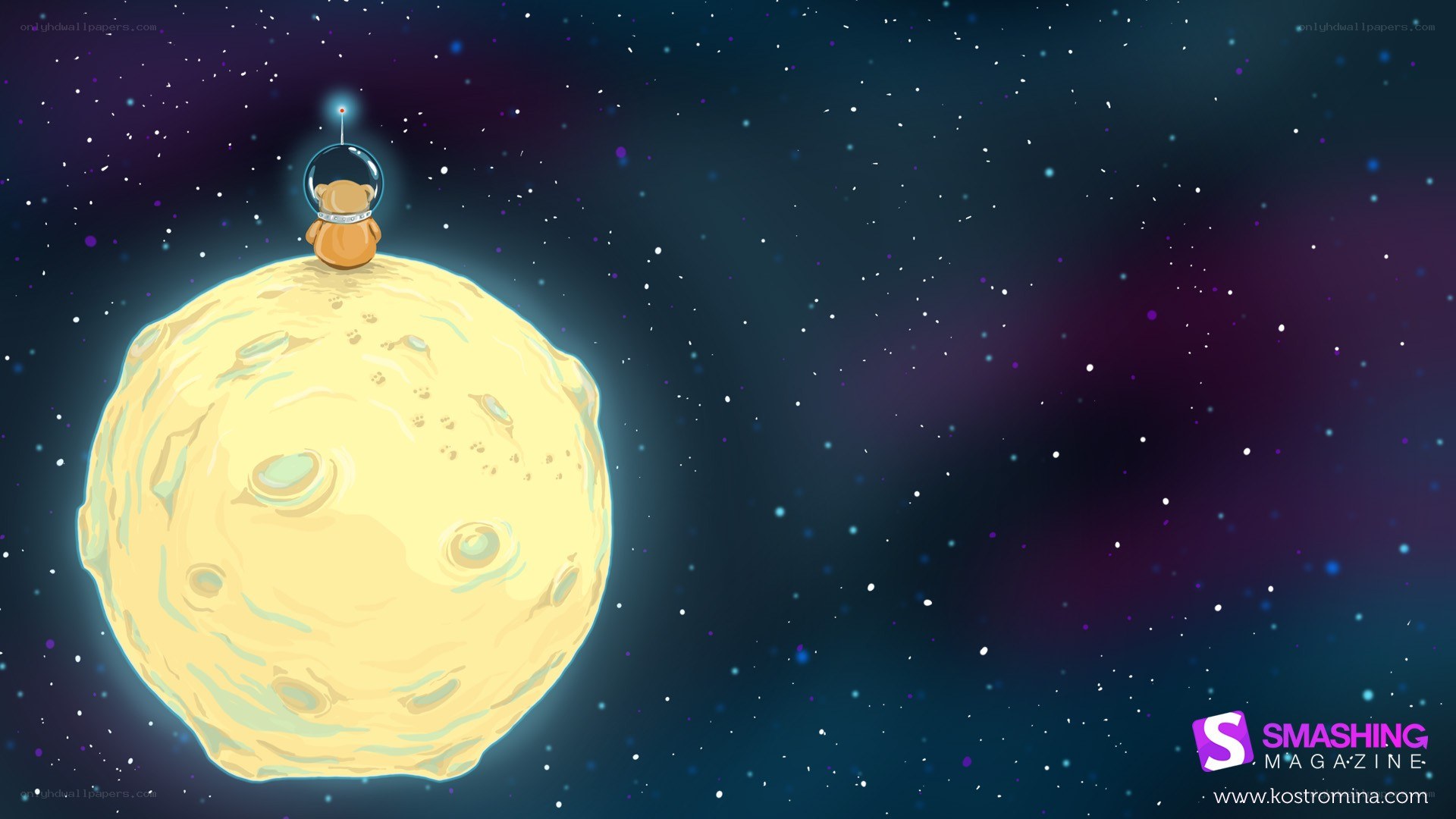 bear on a moon in space