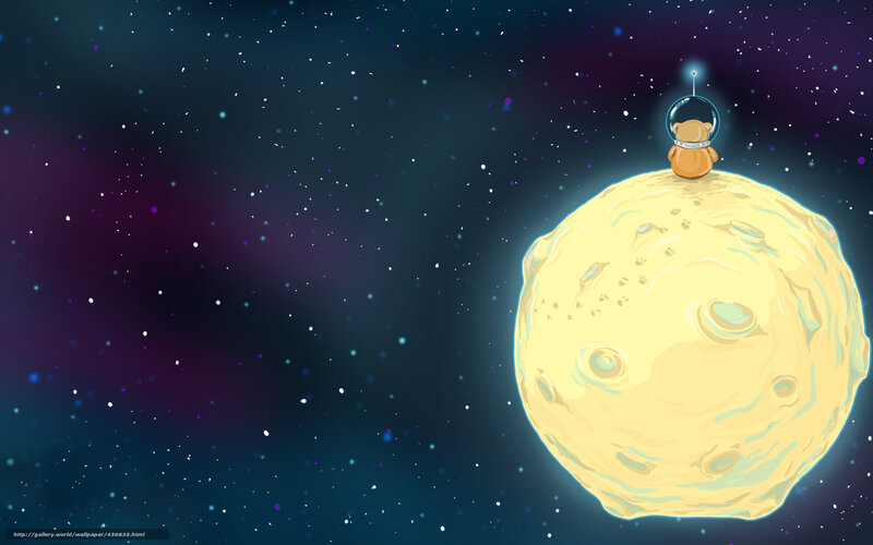 bear on a moon in space
