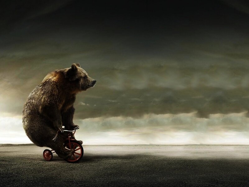 Bear on Tricycle — Brown