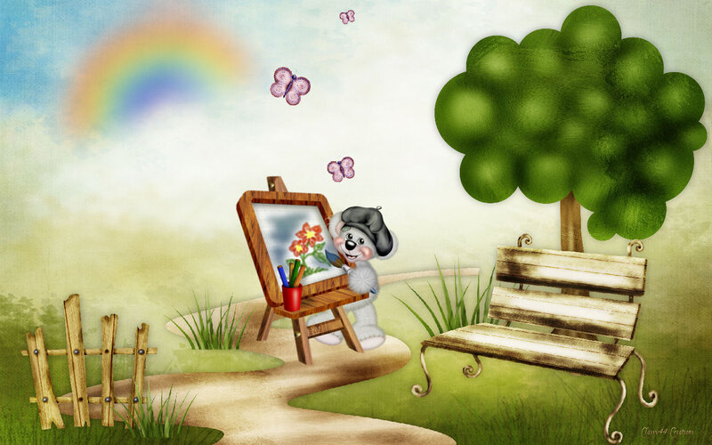 Bear Painting on Easel