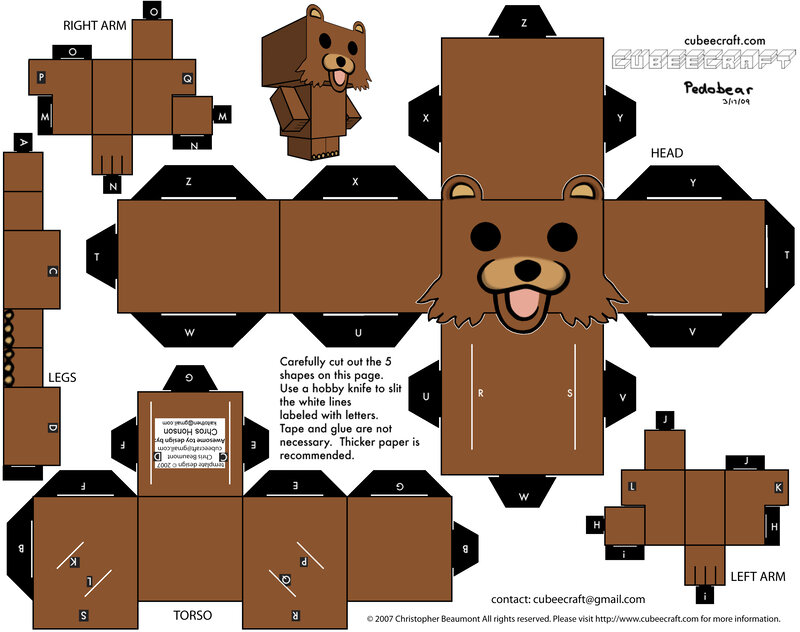 Bear papercraft template