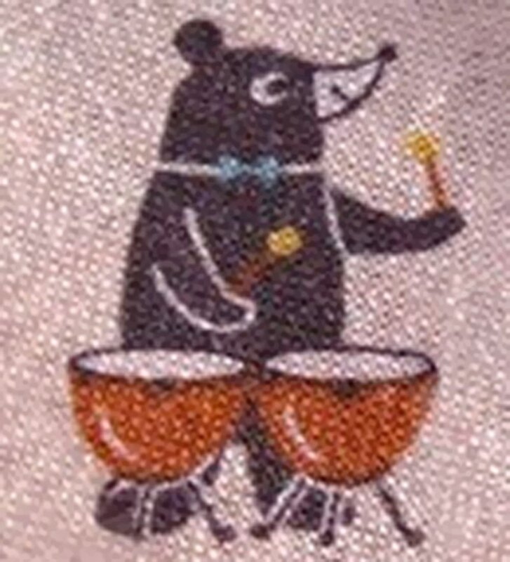 bear playing bongos