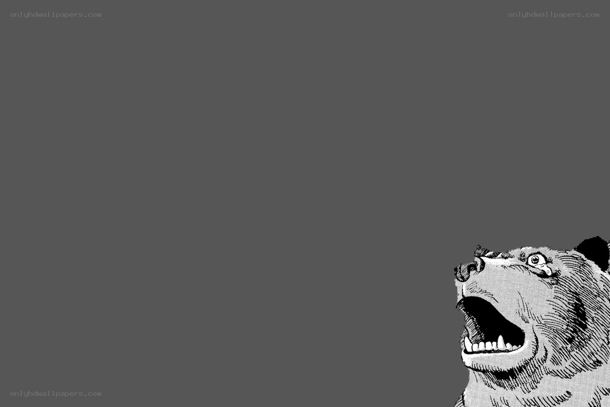bear roaring in manga style