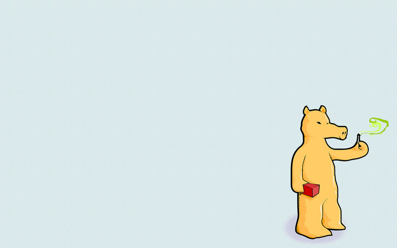 bear smoking a cigarette