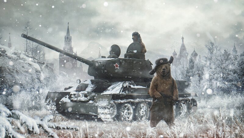 Bear Soldier with Tank