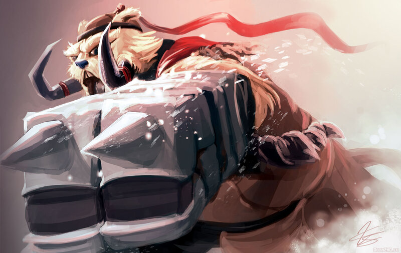 bear warrior in armor