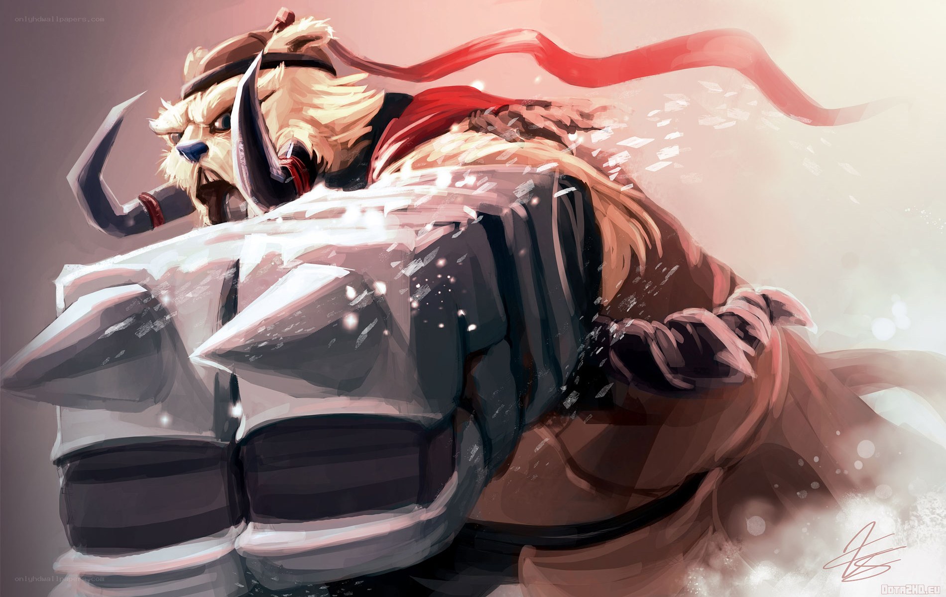 bear warrior in armor