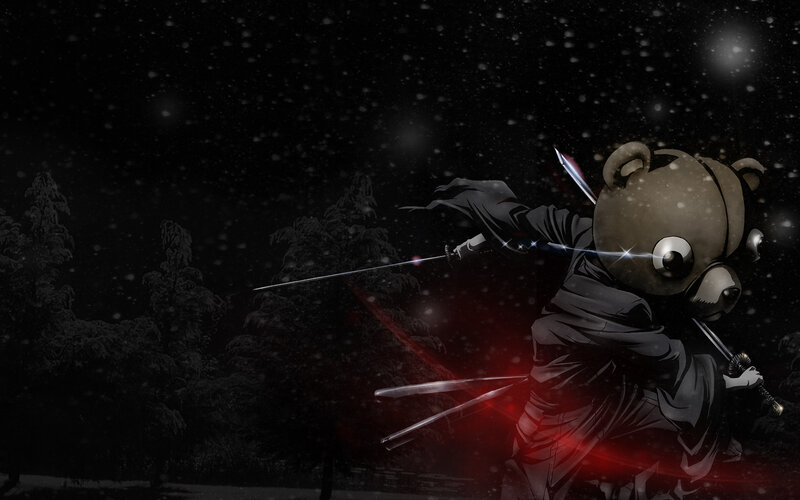 bear warrior in snowstorm