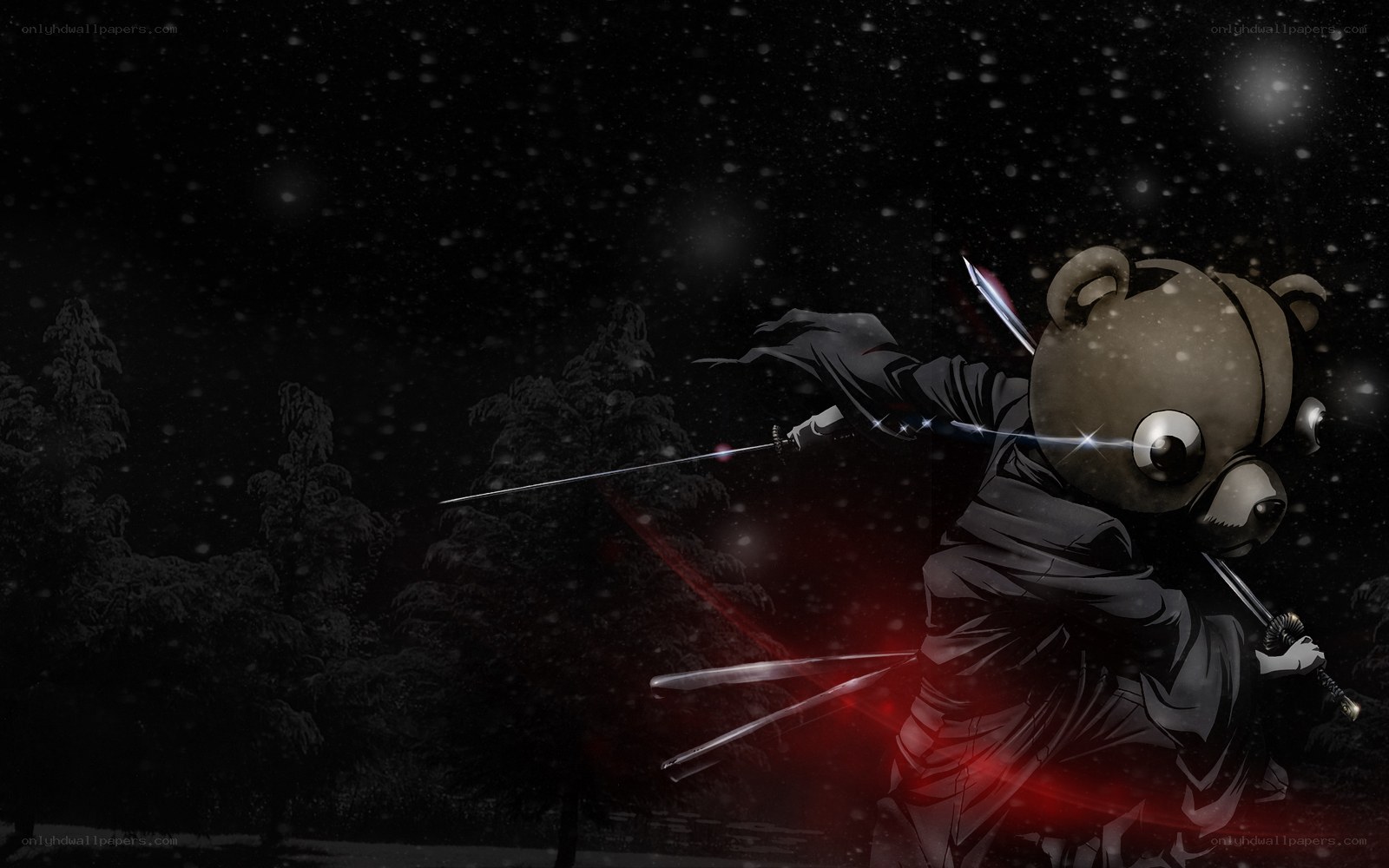 bear warrior in snowstorm