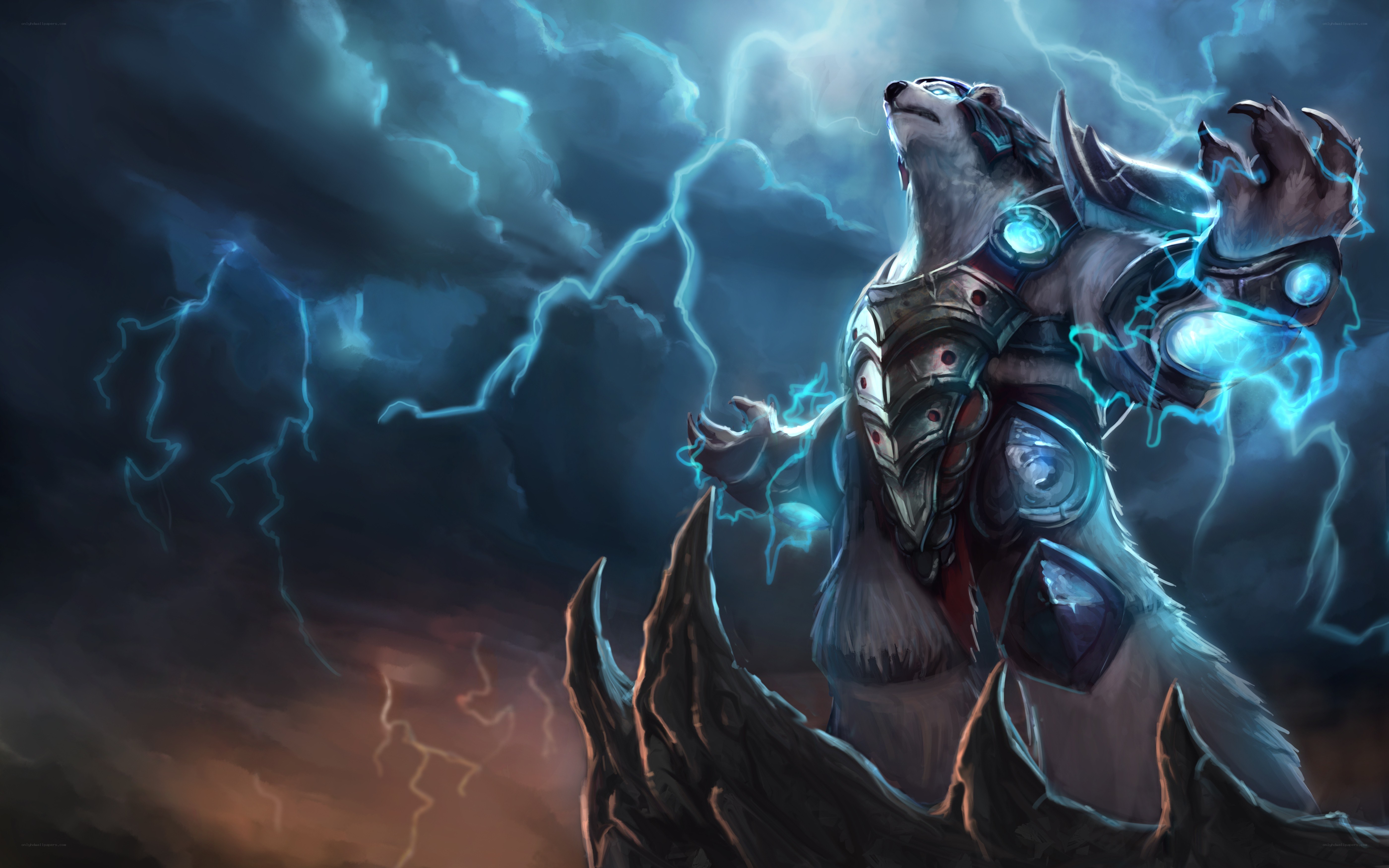 bear warrior with lightning