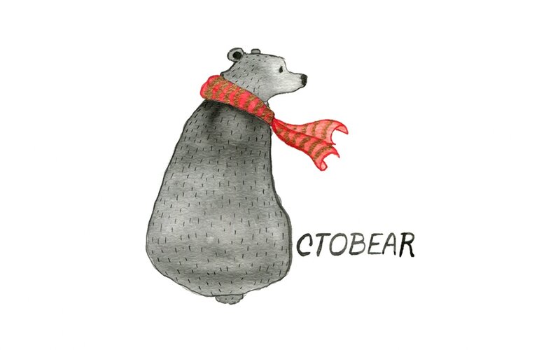 Bear Wearing Scarf