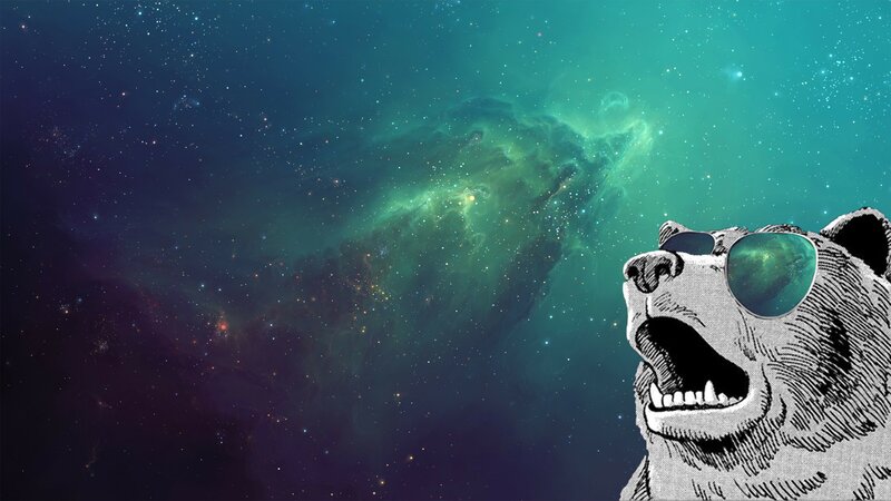 Bear Wearing Sunglasses — Teal