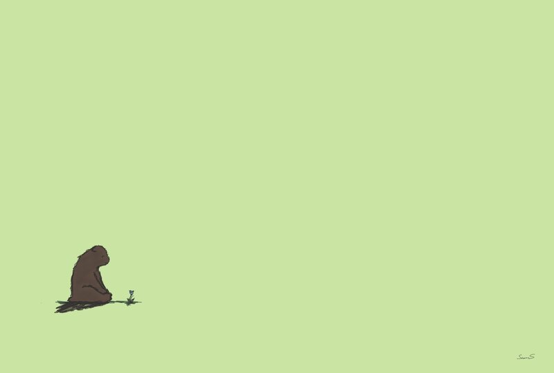 bear with a flower