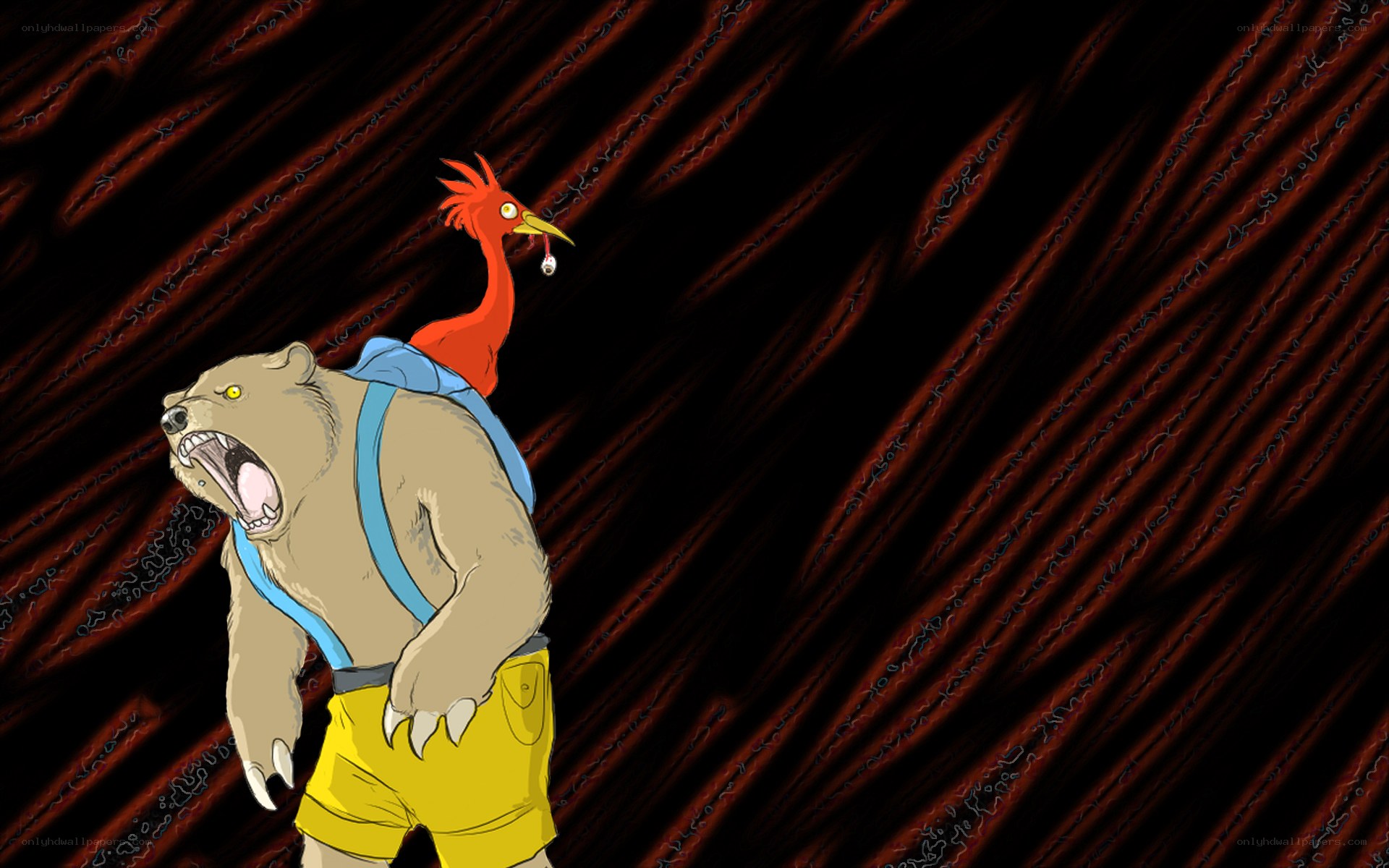 bear with bird on back