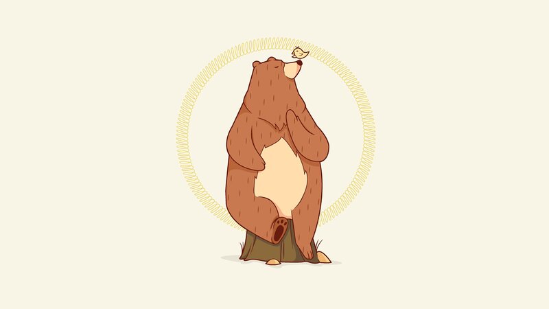 Bear with Bird on Head